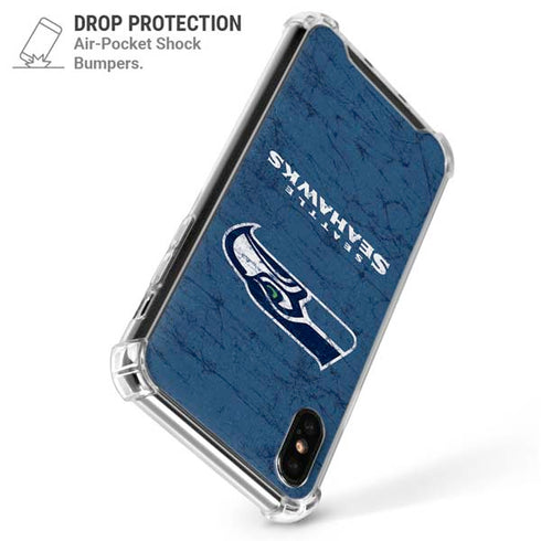 NFL Seattle Seahawks Distressed iPhone X/XS Clear Case