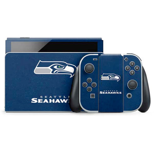 NFL Seattle Seahawks Distressed Nintendo Switch OLED (2021) Skin