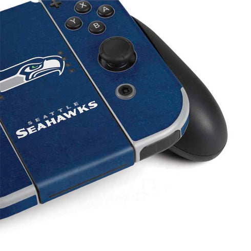 NFL Seattle Seahawks Distressed Nintendo Switch OLED (2021) Skin