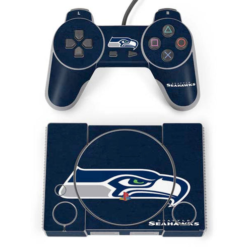 NFL Seattle Seahawks Distressed PlayStation Classic Bundle Skin
