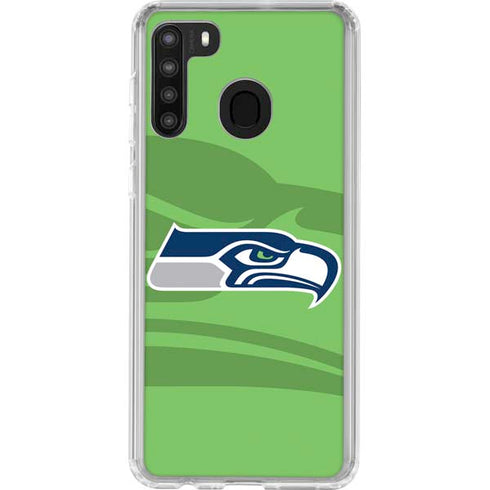 NFL Seattle Seahawks Double Vision Galaxy A21 Clear Case