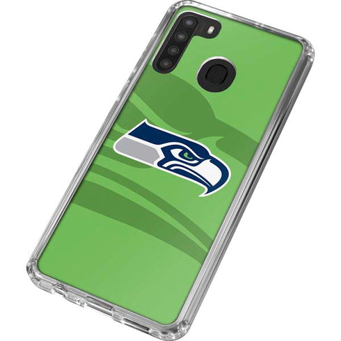 NFL Seattle Seahawks Double Vision Galaxy A21 Clear Case