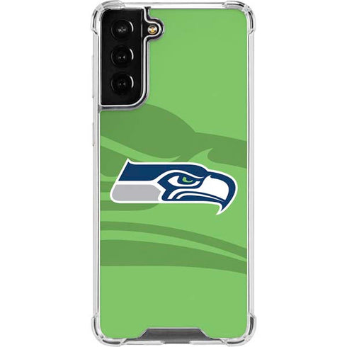 NFL Seattle Seahawks Double Vision Galaxy S21 FE Clear Case