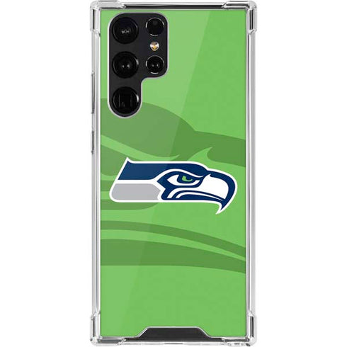NFL Seattle Seahawks Double Vision Galaxy S22 Ultra Clear Case