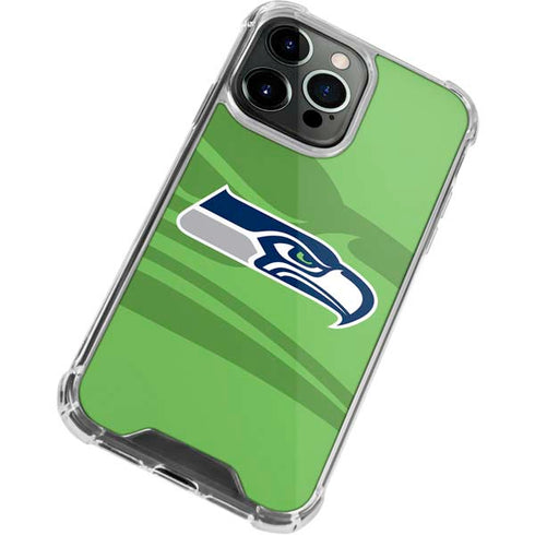 NFL Seattle Seahawks Double Vision iPhone 13 Pro Max Clear Case