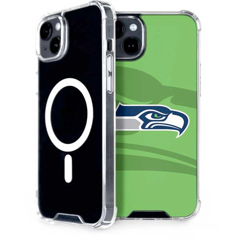 NFL Seattle Seahawks Double Vision iPhone 15 Plus MagSafe Case