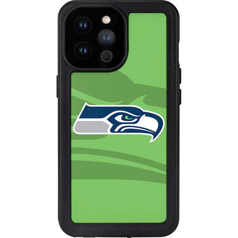 NFL Seattle Seahawks Double Vision iPhone 14 Pro Max Waterproof Case