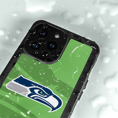 NFL Seattle Seahawks Double Vision iPhone 14 Pro Max Waterproof Case