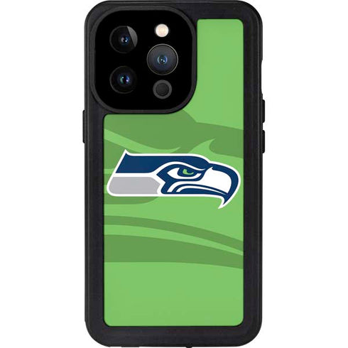 NFL Seattle Seahawks Double Vision iPhone 14 Pro Waterproof Case