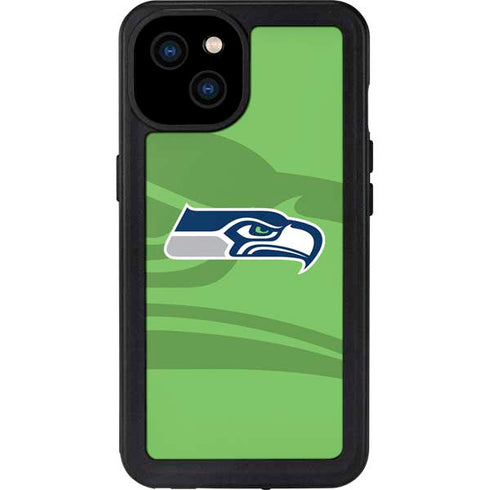 NFL Seattle Seahawks Double Vision iPhone 15 Plus Waterproof Case