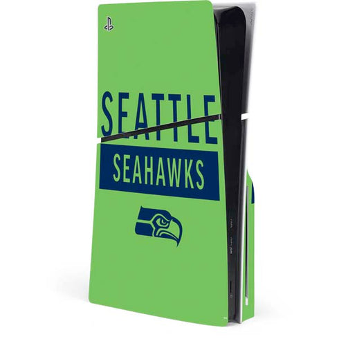 NFL Seattle Seahawks Green Performance Series PS5 Slim Disk Console Skin