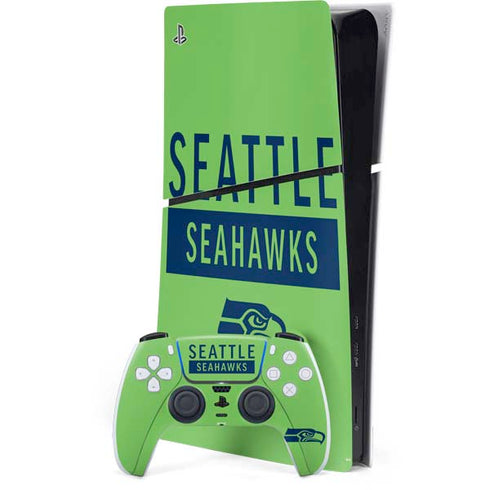 NFL Seattle Seahawks Green Performance Series PS5 Slim Digital Edition Console Skin
