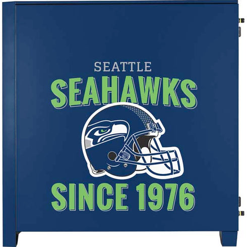NFL Seattle Seahawks Helmet Corsair 4000D Tempered Glass Mid-Tower ATX Case Skin