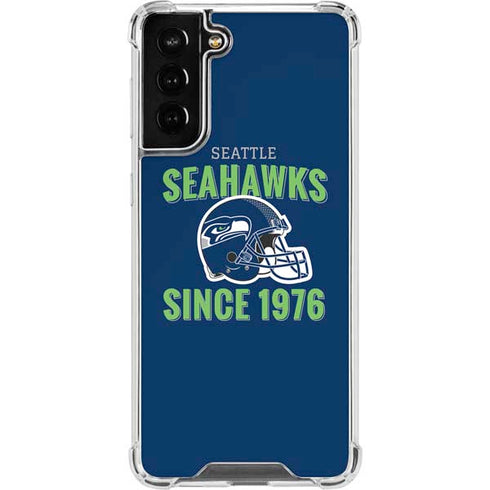 NFL Seattle Seahawks Helmet Galaxy S21 FE Clear Case