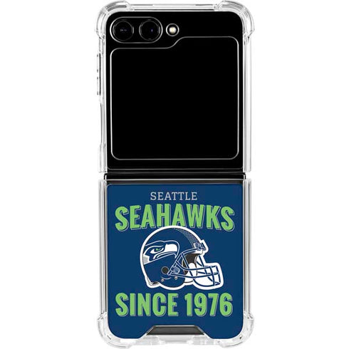 NFL Seattle Seahawks Helmet Galaxy Z Flip5 5G Clear Case