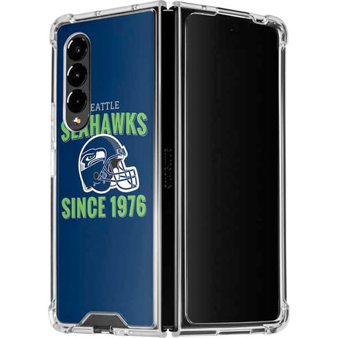NFL Seattle Seahawks Helmet Galaxy Z Fold4 5G Clear Case