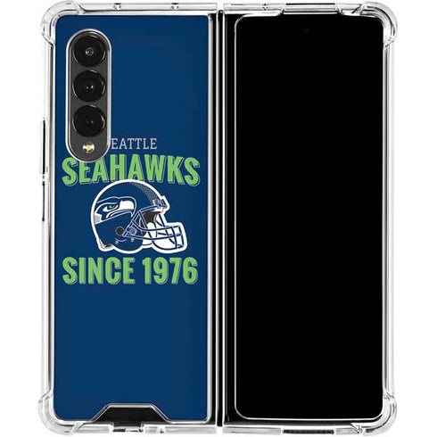 NFL Seattle Seahawks Helmet Galaxy Z Fold4 5G Clear Case