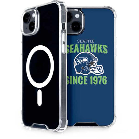 NFL Seattle Seahawks Helmet iPhone 15 Plus MagSafe Case