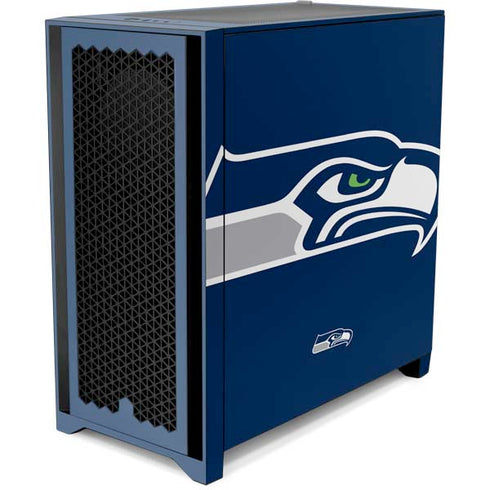 NFL Seattle Seahawks Large Logo Corsair 4000D Tempered Glass Mid-Tower ATX Case Skin