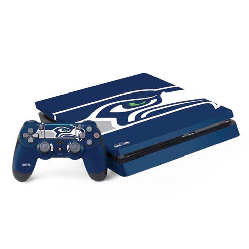 NFL Seattle Seahawks Large Logo PS4 Slim Bundle Skin