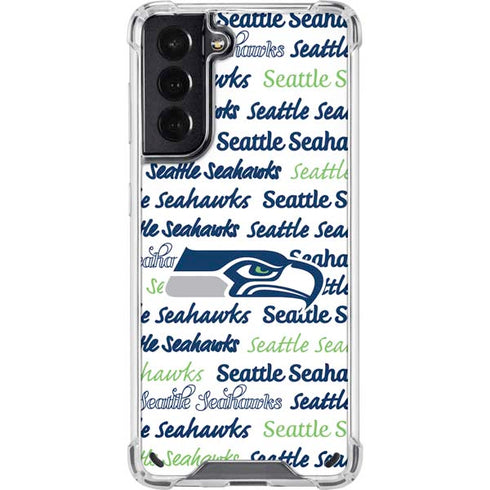 NFL Seattle Seahawks Print Galaxy S21 5G Clear Case