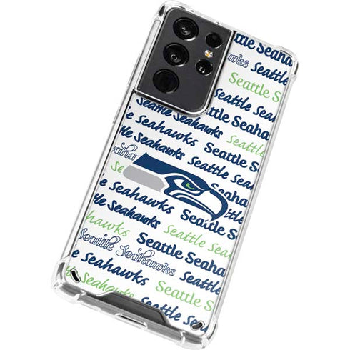 NFL Seattle Seahawks Print Galaxy S21 Ultra 5G Clear Case