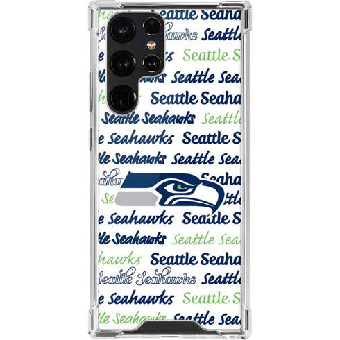 NFL Seattle Seahawks Print Galaxy S22 Ultra Clear Case