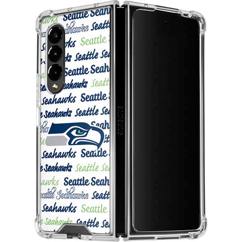 NFL Seattle Seahawks Print Galaxy Z Fold4 5G Clear Case