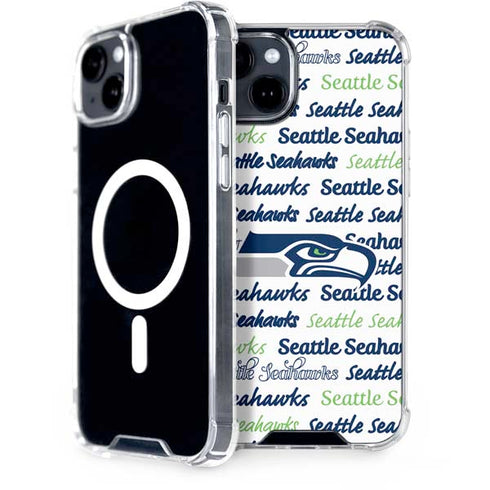 NFL Seattle Seahawks Print iPhone 15 Plus MagSafe Case