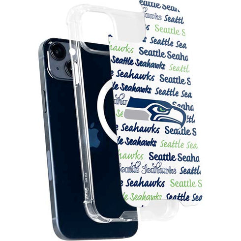 NFL Seattle Seahawks Print iPhone 15 Plus MagSafe Case