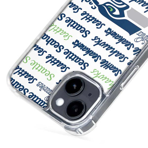 NFL Seattle Seahawks Print iPhone 15 Plus MagSafe Case