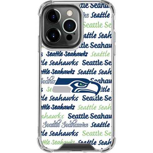 NFL Seattle Seahawks Print iPhone 14 Pro Clear Case