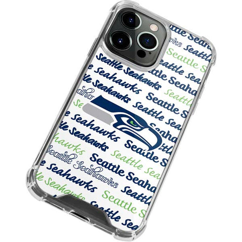 NFL Seattle Seahawks Print iPhone 14 Pro Clear Case