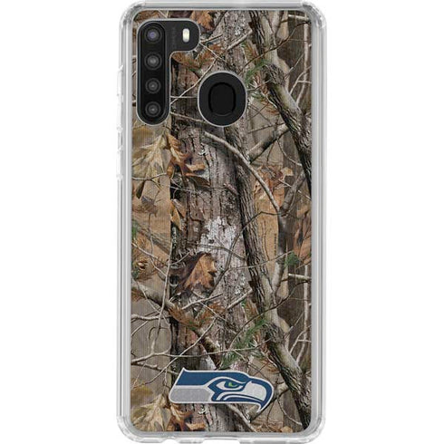 NFL Seattle Seahawks Realtree AP Camo Galaxy A21 Clear Case