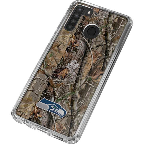 NFL Seattle Seahawks Realtree AP Camo Galaxy A21 Clear Case