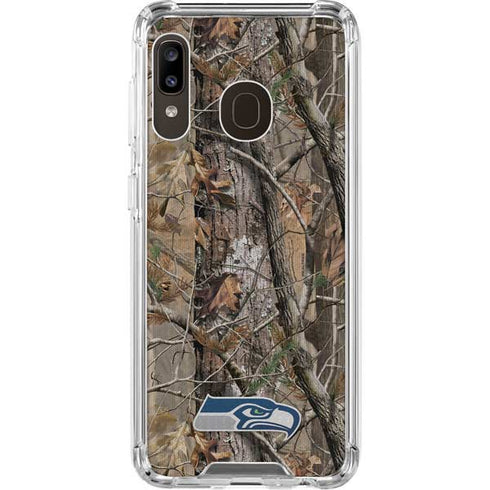 NFL Seattle Seahawks Realtree AP Camo Galaxy A30 Clear Case