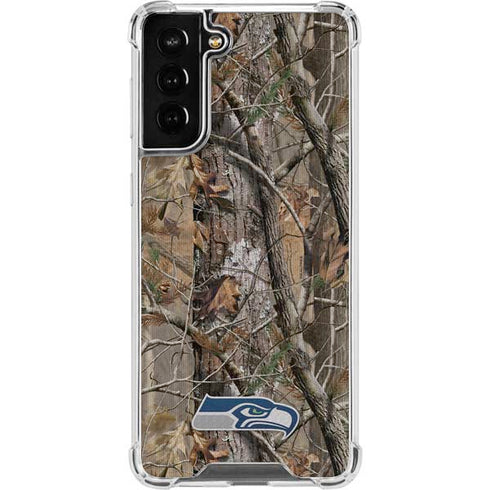 NFL Seattle Seahawks Realtree AP Camo Galaxy S21 FE Clear Case