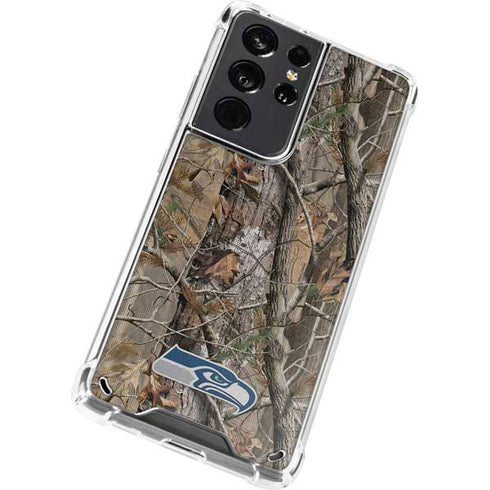NFL Seattle Seahawks Realtree AP Camo Galaxy S21 Ultra 5G Clear Case