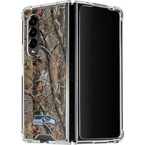 NFL Seattle Seahawks Realtree AP Camo Galaxy Z Fold4 5G Clear Case