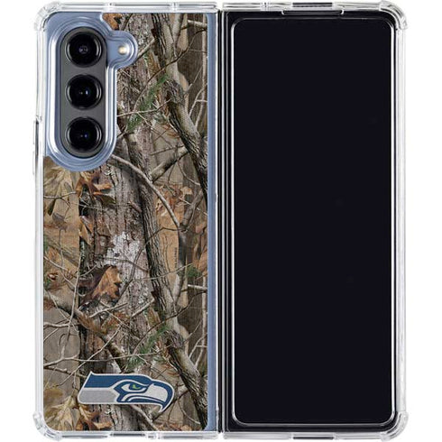 NFL Seattle Seahawks Realtree AP Camo Galaxy Z Fold5 5G Clear Case