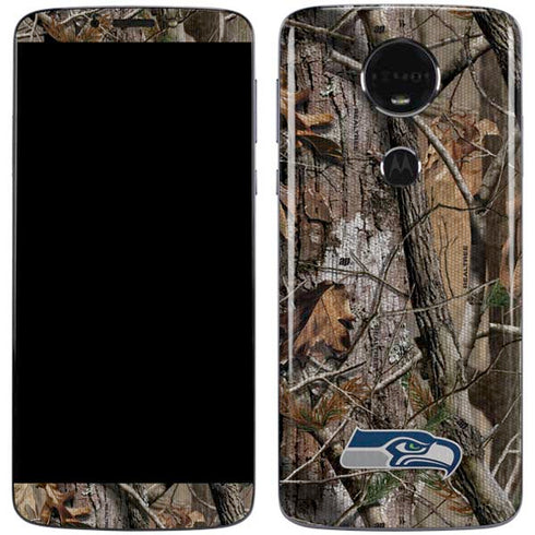 NFL Seattle Seahawks Realtree AP Camo Moto E5 Plus Skin