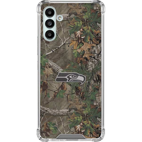 NFL Seattle Seahawks Realtree Xtra Green Camo Galaxy A13 5G Clear Case
