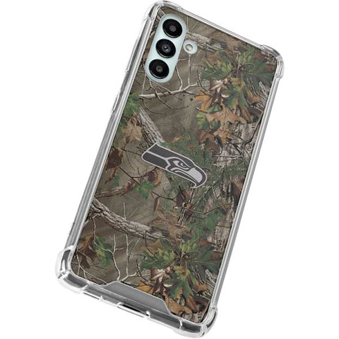 NFL Seattle Seahawks Realtree Xtra Green Camo Galaxy A13 5G Clear Case