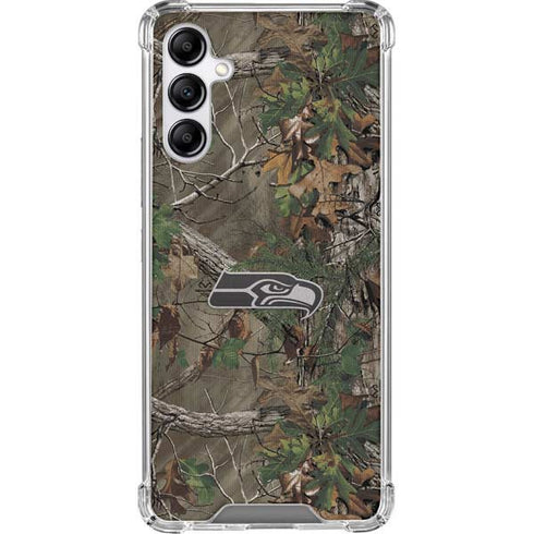NFL Seattle Seahawks Realtree Xtra Green Camo Galaxy A14 5G Clear Case