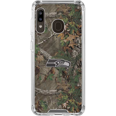NFL Seattle Seahawks Realtree Xtra Green Camo Galaxy A30 Clear Case
