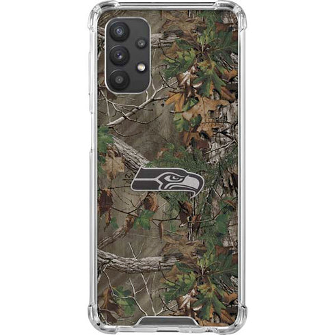NFL Seattle Seahawks Realtree Xtra Green Camo Galaxy A32 5G Clear Case