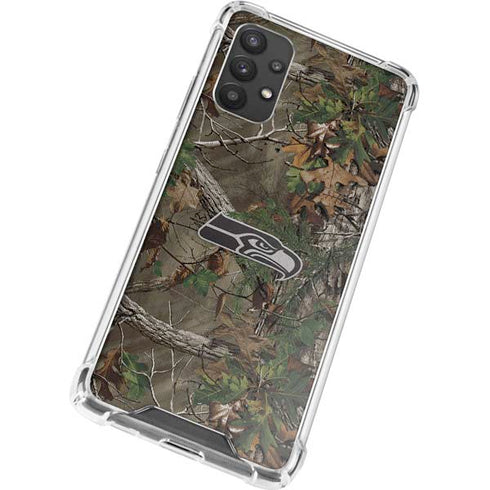NFL Seattle Seahawks Realtree Xtra Green Camo Galaxy A32 5G Clear Case