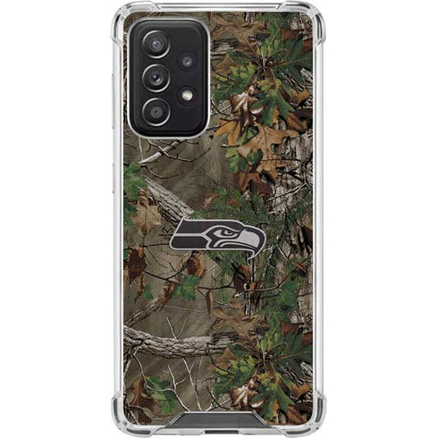 NFL Seattle Seahawks Realtree Xtra Green Camo Galaxy A52 5G Clear Case