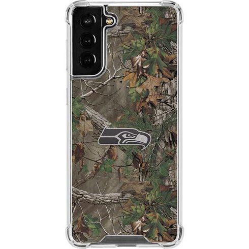 NFL Seattle Seahawks Realtree Xtra Green Camo Galaxy S21 FE Clear Case