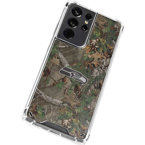 NFL Seattle Seahawks Realtree Xtra Green Camo Galaxy S21 Ultra 5G Clear Case